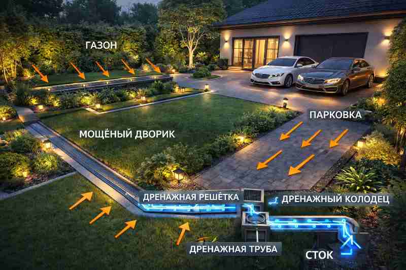 Современное благоустройство территории частного дома